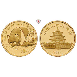 China, Volksrepublik, 10 Yuan 1987, 3,11 g fein, st