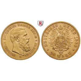 Deutsches Kaiserreich, Preussen, Friedrich III., 20 Mark 1888, A, vz, J. 248