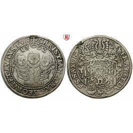 Sachsen, Albertinische Linie, Christian II., Johann Georg, August unter Vormundschaft, Reichstaler 1592, ss