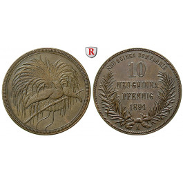 Nebengebiete, Deutsch-Neuguinea, 10 Neu-Guinea Pfennig 1894, Paradiesvogel, A, vz, J. 703