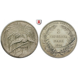 Nebengebiete, Deutsch-Neuguinea, 2 Neu-Guinea Mark 1894, Paradiesvogel, A, ss-vz, J. 706
