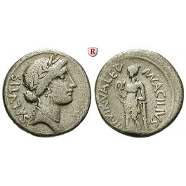 Römische Republik, Man. Acilius Glabrio, Denar 49 v.Chr., ss+