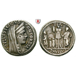 Römische Republik, L. Aemilius Lepidus Paullus, Denar 62 v.Chr., ss+