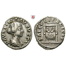Römische Kaiserzeit, Faustina II., Frau des Marcus Aurelius, Denar 147-176, ss+