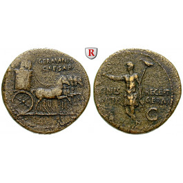 Römische Kaiserzeit, Germanicus, Dupondius 37-41, ss