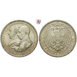 Deutsches Kaiserreich, Mecklenburg-Schwerin, Friedrich Franz IV., 3 Mark 1915, Jahrhundertfeier, A, vz/vz-st, J. 88