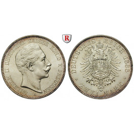 Deutsches Kaiserreich, Preussen, Wilhelm II., 2 Mark 1888, A, vz/vz-st, J. 100