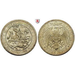 Deutsches Kaiserreich, Preussen, Wilhelm II., 3 Mark 1915, Mansfeld, A, PP, J. 115