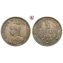 Nebengebiete, Deutsch-Ostafrika, 1/4 Rupie 1910, J, vz-st, J. 720