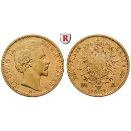 Deutsches Kaiserreich, Bayern, Ludwig II., 20 Mark 1872, D, ss+, J. 194