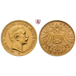 Deutsches Kaiserreich, Preussen, Wilhelm II., 10 Mark 1909, A, ss-vz/vz-st, J. 251