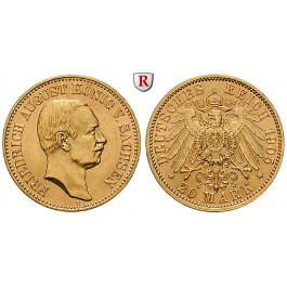 Deutsches Kaiserreich, Sachsen, Friedrich August III., 20 Mark 1905, E, f.vz/vz-st, J. 268