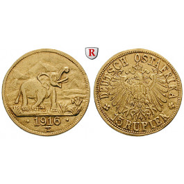 Nebengebiete, Deutsch-Ostafrika, 15 Rupien 1916, Tabora, vz, J. 728a