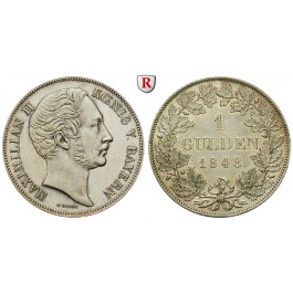 Bayern, Königreich, Maximilian II., Gulden 1848, ss-vz