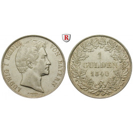 Bayern, Königreich, Ludwig I., Gulden 1840, ss+