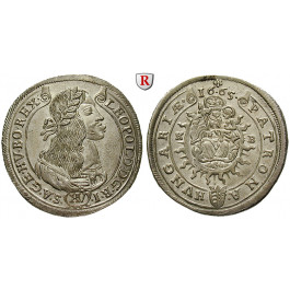 Römisch Deutsches Reich, Leopold I., 15 Kreuzer 1665, vz-st