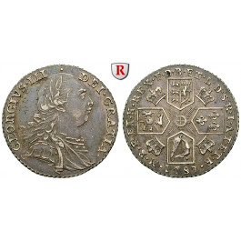 Grossbritannien, George III., Shilling 1787, ss-vz