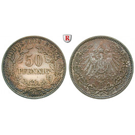 Deutsches Kaiserreich, 50 Pfennig 1896, A, vz, J. 15