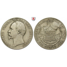 Sachsen, Sachsen-Meiningen, Bernhard Erich Freund, Vereinstaler 1859, ss