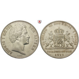Bayern, Königreich, Ludwig I., Vereinsdoppeltaler 1843, ss/ss-vz