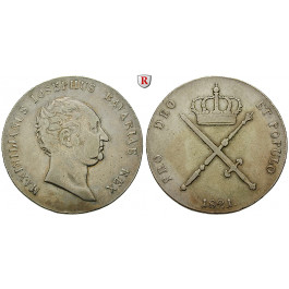 Bayern, Königreich, Maximilian I. Joseph, Kronentaler 1821, ss+