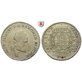 Sachsen, Albertinische Linie, Friedrich August III., 1/6 Taler (1/8 Konventionstaler) 1764, vz-st