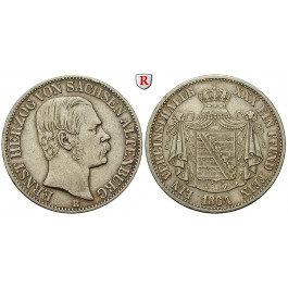 Sachsen, Sachsen-Altenburg, Ernst, Vereinstaler 1864, ss+