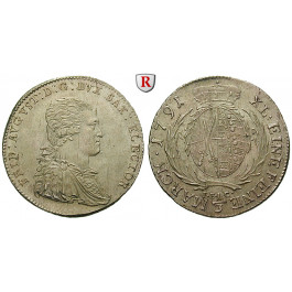 Sachsen, Albertinische Linie, Friedrich August III., 1/3 Taler (1/4 Konventionstaler) 1791, f.vz