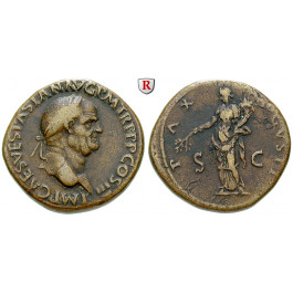 Römische Kaiserzeit, Vespasianus, Sesterz 71, ss+