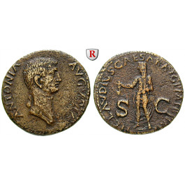 Römische Kaiserzeit, Antonia, Mutter des Claudius, Dupondius 41-42, ss
