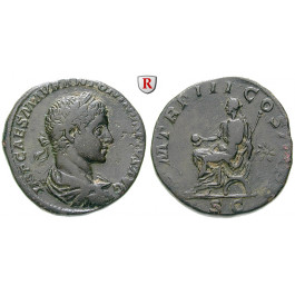 Römische Kaiserzeit, Elagabal, Sesterz 220, ss-vz/ss