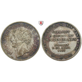 Sachsen, Königreich Sachsen, Johann, Taler 1855, vz/ss-vz