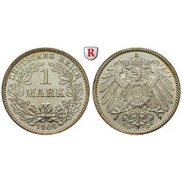 Deutsches Kaiserreich, 1 Mark 1906, D, vz+, J. 17