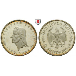 Drittes Reich, 2 Reichsmark 1934, Schiller, F, PP, J. 358