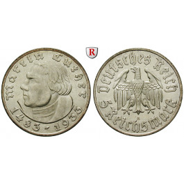 Drittes Reich, 5 Reichsmark 1933, Luther, A, f.vz, J. 353