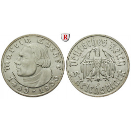 Drittes Reich, 5 Reichsmark 1933, Luther, D, f.vz/vz-st, J. 353