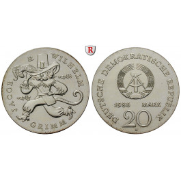 DDR, 20 Mark 1986, Gebrüder Grimm, vz-st, J. 1607