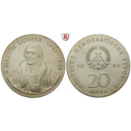 DDR, 20 Mark 1983, Luther, st, J. 1591
