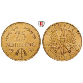 Österreich, 1. Republik, 25 Schilling 1930, 5,29 g fein, vz/vz-st