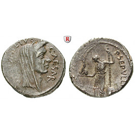 Römische Republik, Caius Iulius Caesar, Denar Februar-März 44 v.Chr, f.vz