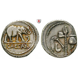 Römische Republik, Caius Iulius Caesar, Denar 49-48 v.Chr., f.vz