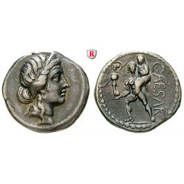 Römische Republik, Caius Iulius Caesar, Denar 47-46 v.Chr., ss+