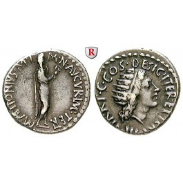 Römische Republik, Marcus Antonius, Denar 38 v.Chr., ss+