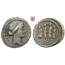 Römische Republik, M. Junius Brutus, Denar 54 v.Chr., ss