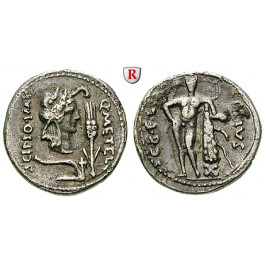 Römische Republik, Q. Caecilius Metellus, Denar 47-46 v.Chr., ss+