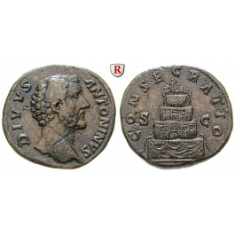 Römische Kaiserzeit, Antoninus Pius, Sesterz 179-180, ss-vz