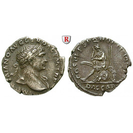 Römische Kaiserzeit, Traianus, Denar 108-109, ss-vz