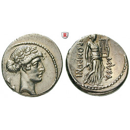 Römische Republik, Q. Pomponius Musa, Denar 66 v.Chr., vz