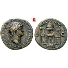 Römische Kaiserzeit, Nero, Dupondius 64, ss+