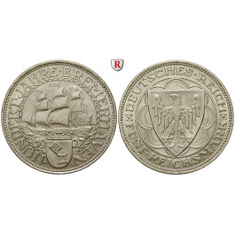 Weimarer Republik, 5 Reichsmark 1927, Bremerhaven, A, vz, J. 326